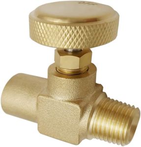 Vanne à aiguille Green Rain 1/2 pouce 1/4\" femelle NPT x 1/4\" mâle NPT, en laiton robuste, haute pression, filetage mâle, prix d'usine - Product Image 1