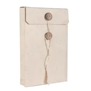 Con il Tasto Maniglie-Regalo di Carta Lokta Scatola di Carta-100% Riciclabile Rifornimenti del Mestiere Contenitore di Monili di Carta di Arte Handmade del Commercio All'ingrosso Bianco