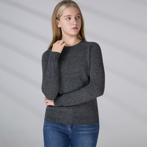 Custom GOTS Winter Ladies Long Sleeve <b>Pullover</b> European Luxury Solid Color 100% Cashmere Sweater for Women - Product Image 3