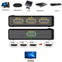 Commutateur HDMI SYONG 4K 30Hz avec télécommande, sortie 3-en-1 pour PS4, PS3, HDTV 30Hz 4K, commutateur HDMI avec télécommande