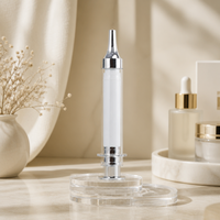 Flacon pompe airless 10 ml en plastique AS, doré/argenté, pour cosmétiques, sérum et acide hyaluronique – Emballage vide