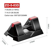 Zoshine Équipement de musculation de haute qualité pour la salle de sport, haltères réglables portables unisexes de 3 kg à 16 kg pour la musculation à domicile