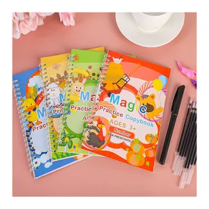 Sihir Praktek Copybook untuk Anak-anak Dapat Digunakan Kembali Tulisan Tangan Thumb Set dengan Magis Pena Alfabet Nomor Gambar Matematika Notebook