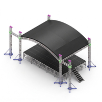 Sistema de Estructura de Truss para Cabina de DJ, 290*290 mm, Negro, Techo Curvo en Forma de Arco, Estructura de Aluminio, Truss para Eventos, Truss Circular para Exteriores
