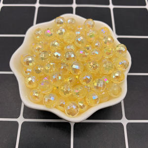 Acrylic <b>Loose</b> <b>Beads</b> Wholesale 6/8/10MM UV Plated Faceted Earth <b>Beads</b> for DIY Jewelry Accessories - Product Image 2