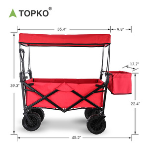 TOPKO 3-In-1 어린이 및 화물을 위한 야외 접이식 왜건, 쿨러 서빙 미니바 트롤리 - Product Image 1