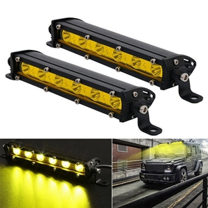 Barre lumineuse LED 7 pouces 18W, blanc citron jaune, lampe antibrouillard étanche pour camion Niva o-ff road <span class=keywords><strong>4x4</strong></span> <span class=keywords><strong>SUV</strong></span> ATV moto DC 12V 24V - Product Image 5