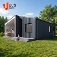Casa Contenedor Prefabricada Modular UVO Tipo A-Frame, Vivienda Pequeña de 20ft/40ft, Color Personalizado, Panel Sándwich de Acero, Villa, Cabaña, Resort