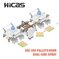 Máquina Automática de Pulverización de Palés de Madera HICAS SF1000PPS, 5-6 Piezas/min, Soporte 24/7, PLC, CE, ISO