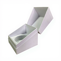 Boîte cadeau rigide blanche sur mesure avec insert circulaire - Emballage de présentation haut de gamme pour parfums, cosmétiques et produits de luxe