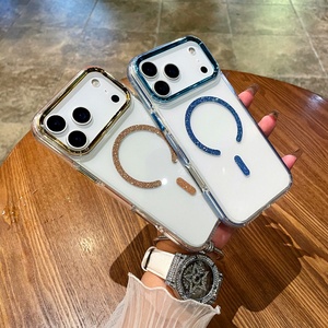 Funda Magnética Transparente con Brillantina para iPhone 17 16 15 14 13 12 Pro Max, Carcasa Transparente Antigolpes con Carga Inalámbrica - Product Image 3