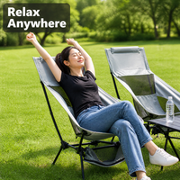 Chaise pliante Moon Chair - Cadre en aluminium léger et moderne, tissu Oxford, portable pour l'extérieur, voyages, randonnée, pêche, pique-nique, jardin, parc