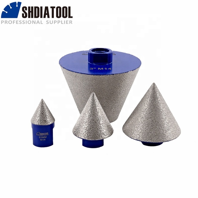 Vacuum Brazed Diamond Chamfer Milling Cone Bits for Enlarging Polishing Beveling Exist Holes for Marble Tile Granite Masonry