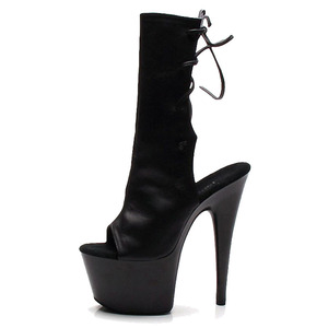 Bottes Cheville <span class=keywords><strong>Femme</strong></span> Mode à Talon Haut de 15 cm, Bouche de Poisson Sexy avec Ceinture Fine Décorative, <span class=keywords><strong>Chaussures</strong></span> de Danse de Club - Product Image 1