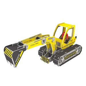 Rompecabezas de papel <span class=keywords><strong>3D</strong></span> al por mayor Mini excavadora de juguete DIY para niños vehículo de ingeniería de montaje - Product Image 1