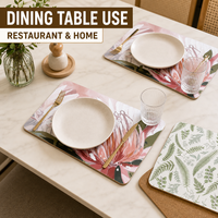 Sets de table rectangulaires en bois vintage imprimés sur mesure, fabriqués en Chine, pour la décoration de restaurants, cuisines et maisons