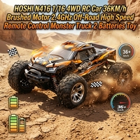 Voiture RC HOSHI N416 1/16 4WD, moteur à balais 36 km/h, 2,4 GHz, tout-terrain, haute vitesse, monster truck télécommandé pour adultes et garçons