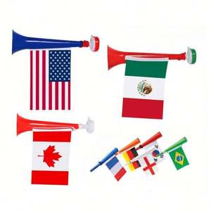 Corneta de Plástico con Bandera para Fiestas de Fútbol - Trompeta de Animación con Bandera para Eventos Deportivos y Aficionados - Product Image 1