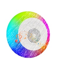 Haut-parleur de douche Hifi Sound IPX7 Résistance à l'eau Haut-parleur BT sans fil portable rond extérieur avec lumière LED colorée