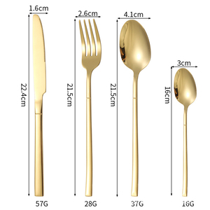 Ensemble de <span class=keywords><strong>couverts</strong></span> en acier inoxydable Knight de 24 pièces, coffret cadeau, couteau, fourchette, cuillère, vaisselle, usage quotidien, coffret cadeau pour les fêtes - Product Image 2