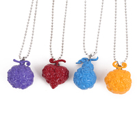 Porte-clés tendance en alliage avec perles, motif Fruit du Diable de l'anime One Piece, pendentif Luffy Fruit Brûlant, pour fête et enfants