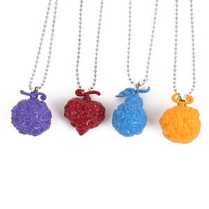 Porte-clés tendance en alliage avec perles, motif Fruit du Diable de l'anime One Piece, pendentif Luffy Fruit Brûlant, pour fête et enfants - Product Image 1