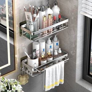 Bathroom <b>Wall</b> Aluminum Corner <b>Shelf</b>-Punch-free Installation Towel Rack Multi-Function Storage <b>for</b> Kitchen Shower - Product Image 5