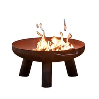 Table de foyer moderne en acier corten portable, très résistante, pour la cuisson en plein air, le bois de chauffage, les fêtes de jardin