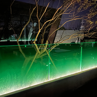 Garde-corps en verre avec lumière LED Verre trempé Clôture en aluminium Garde-corps en verre pour balcon français avec canal en U