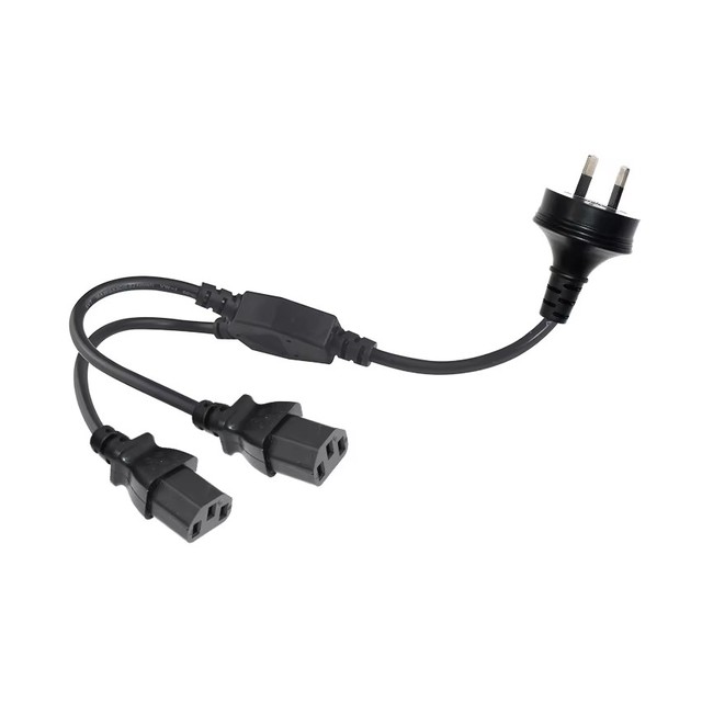 EURO Plug 2 Pin CEE7/16 EU 2 Prong Male Female IEC High Voltage 1.8m IP12 Power Cable Dual Output 2-Way Outlet Extension Cord