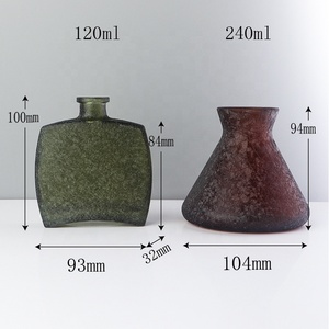 Haut de gamme 120ML 240ML cône rond <span class=keywords><strong>vide</strong></span> <span class=keywords><strong>glace</strong></span> givré ambre vert diffuseur bouteille en verre avec grand col - Product Image 3