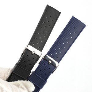 Bracelet de montre sport en silicone caoutchouc étanche à dégagement rapide Tropical, sangle de plongée premium 20mm 22mm 3mm d'épaisseur, multicolore - Product Image 6