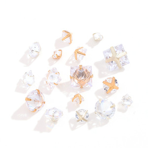 Perles de zircon en cristal de Nantong à quatre griffes inversées, rondes et carrées, pour la fabrication de bijoux - Product Image 5