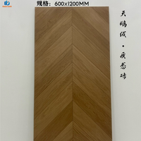 Nouvelle Arrivée Carrelage en Porcelaine Moderne à Motif Chevron Haute Dureté 600x1200mm Finition Mate Effet Briques Réfractaires pour Projets de Villas, Supermarchés et Halls