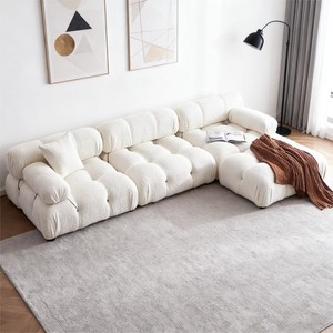 أريكة فاخرة جديدة بدون هيكل، مغطاة بقماش بوكليه، تصميم عصري قابل للتعديل، طراز ماريو بيليني، أريكة لغرفة المعيشة مضغوطة للمنزل - Product Image 1