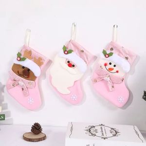 Christmas Velvet & Burlap Stockings <b>Xmas</b> Tree Hanging Ornament Gift <b>Bags</b> Candy Pouches for Kids Holiday Party Decorations - Product Image 1