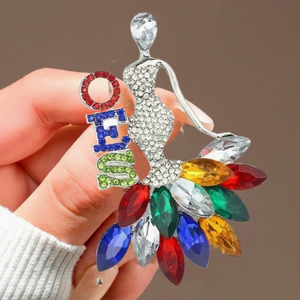 Broche ronde en alliage ajouré avec perle et logo de l'<span class=keywords><strong>Association</strong></span> de l'alphabet grec pour femme - Product Image 4