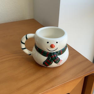Tasses à café en céramique à prix abordable, tasses de Noël bonhomme de neige, vaisselle en gros, gobelets à eau - Product Image 6