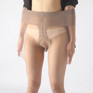 Collants transparents pour hommes grandes tailles avec poche, collants en nylon ultra-fins 5D invisibles anti-accroc, effet push-up fessier, illusion de peau nue <span class=keywords><strong>sexy</strong></span> - Product Image 1