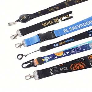 Custom Design Polyester Safety Sublimation Printing Logo Neck Chain Card Holder With <b>Hook</b> Lanyards Lanyard - Product Image 5