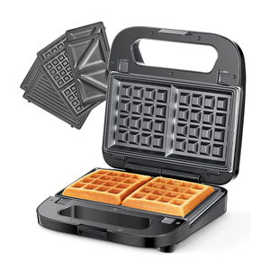 Tortilla Desmontable Eléctrica Browe Nut Hot Dog Stripe Waffle y sandwichera Grill Maker 9 7 6 4 3 en 1 para uso doméstico - Product Image 1