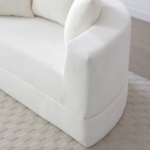 Modern Convertible <b>Sofa</b> Bed Set Adjustable Futon Square Shape Apartment Use Corduroy <b>Cover</b> No Assembly Required - Product Image 6