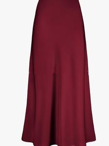 Jupe mi-longue en satin à l'acide acétique K2113 pour femme, coupe sirène, taille amincissante, ligne A, ajustée aux hanches, taille haute - Product Image 6