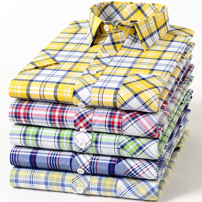 Nieuwe China Fabrikant Plaid Shirts Voor Mannen Zomer Shirts Voor Mannen Nieuwste Jurk Ontwerp Trend