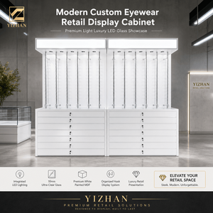 Arredamento Personalizzato per <span class=keywords><strong>Negozio</strong></span> di Ottica con Vetrina in Vetro Temperato LED, Espositore Moderno per Occhiali <span class=keywords><strong>da</strong></span> Boutique - Product Image 1