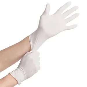 custom bulk hand specific non sterile disposable latex rubber examination surgical medical lab cleaning powder free glove