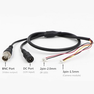 Video Cable 5 leads <span class=keywords><strong>camera</strong></span> CCTV with input DC (2 pin 2,0mm) + BNC output (3 pin 1,5mm) for CCTV <span class=keywords><strong>camera</strong></span> - Product Image 4
