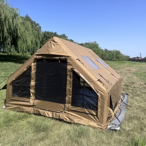 Bán buôn 12sqm sang trọng di động ngoài trời cắm trại Inflatable lều không thấm nước Oxford vải nhà hình dạng Inflatable nơi trú ẩn - Product Image 5