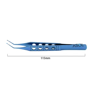 Fórceps de carga de cartucho de instrumentos oftálmicos finos Ejes curvos de 12mm con punta redonda de 1mm