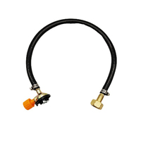 Tuyau de remplissage de gaz extérieur, adaptateur de remplissage de propane avec valve de gonflage intégrée GS-027, fixation par pince, raccordement direct au réservoir de gaz long
